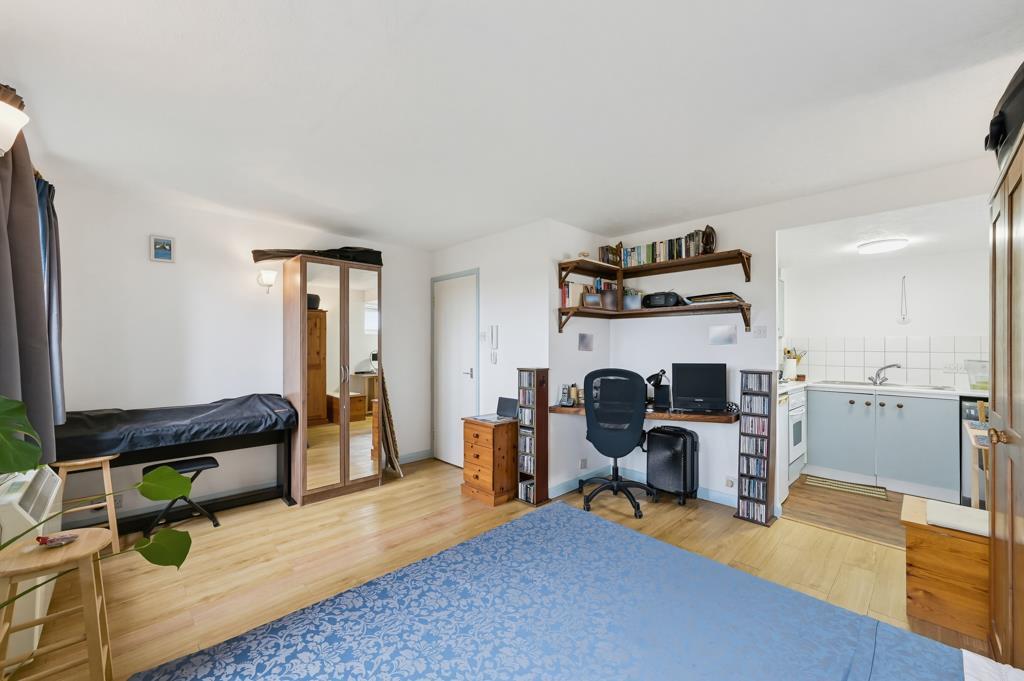 Studio apartment interior, open plan living