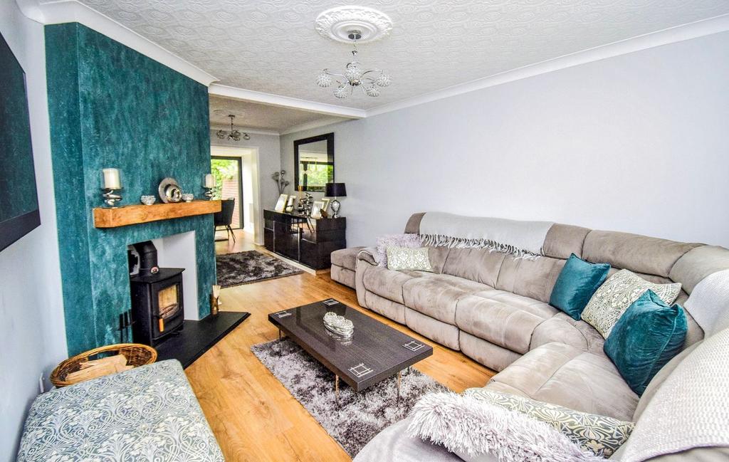 Living room, fireplace