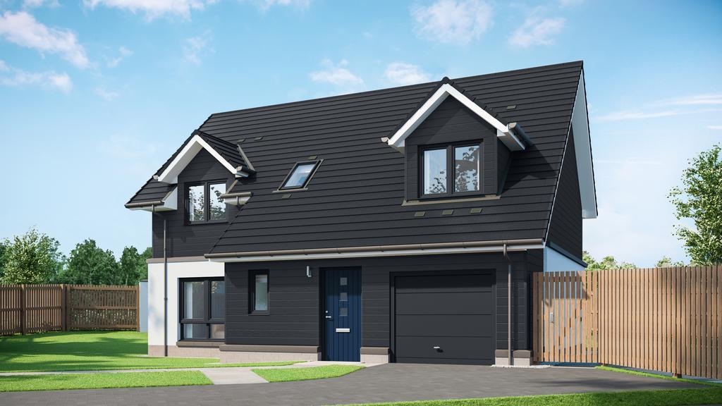 Detached house exterior, garage