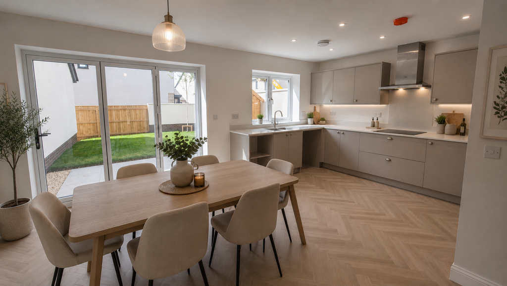 Kitchen, open plan living