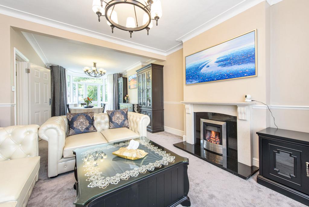 Living room, fireplace