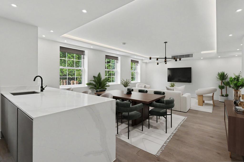 Open-plan living area, open plan living