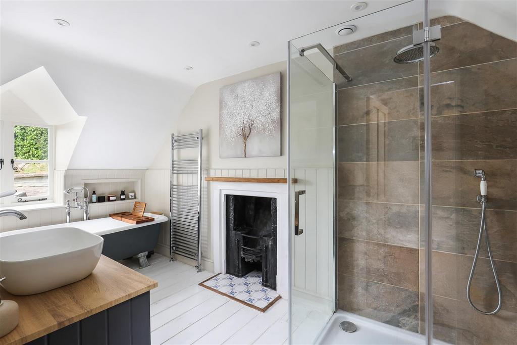 Bathroom, fireplace