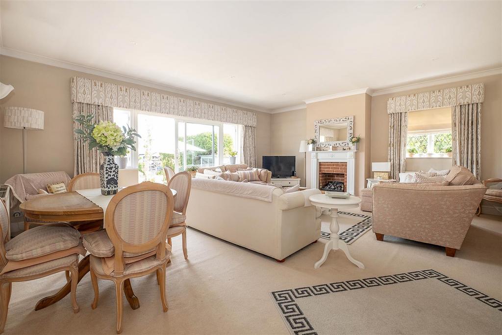 Open-plan living area, open plan living, fireplace