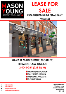 Restaurant to rent, 40-42 St Mary's Row, Moseley Birmingham B13 8JG