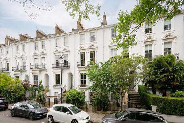 Terraced house exterior, parking