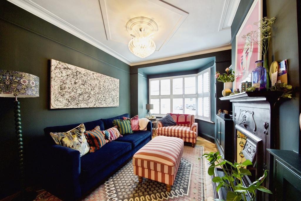 Living room, fireplace