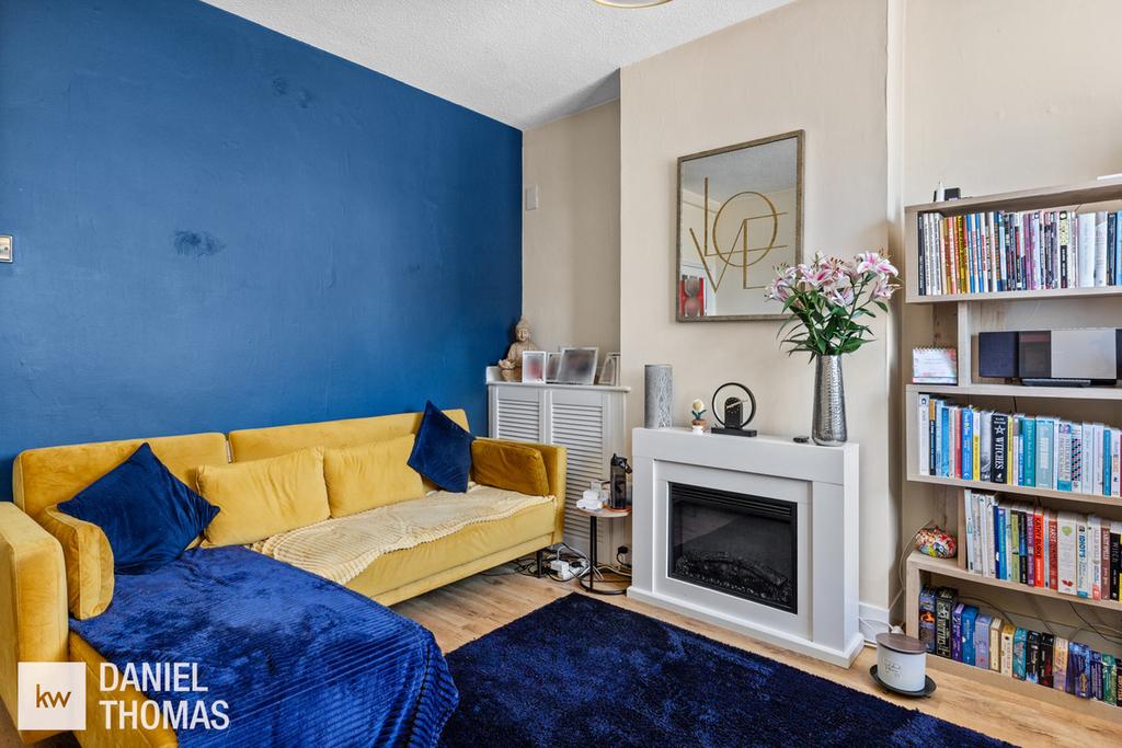 Living room, fireplace