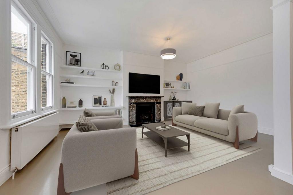 Living room, fireplace