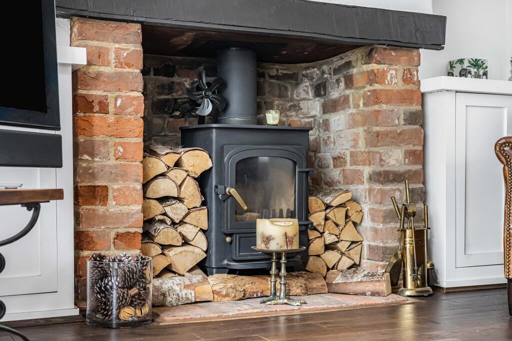 Living room, fireplace