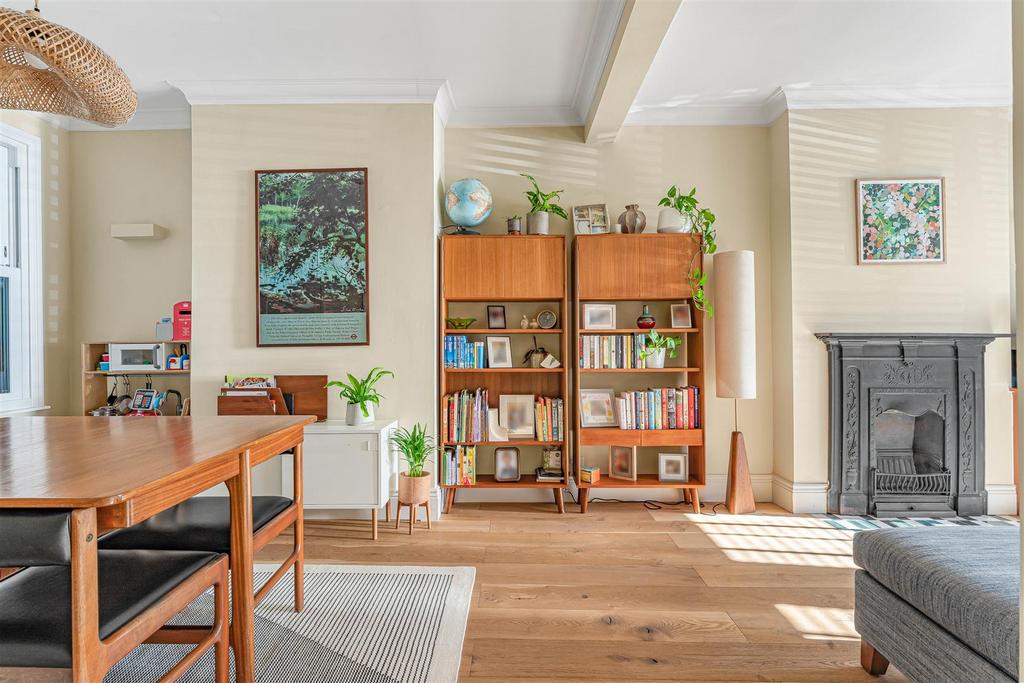 Living room, fireplace