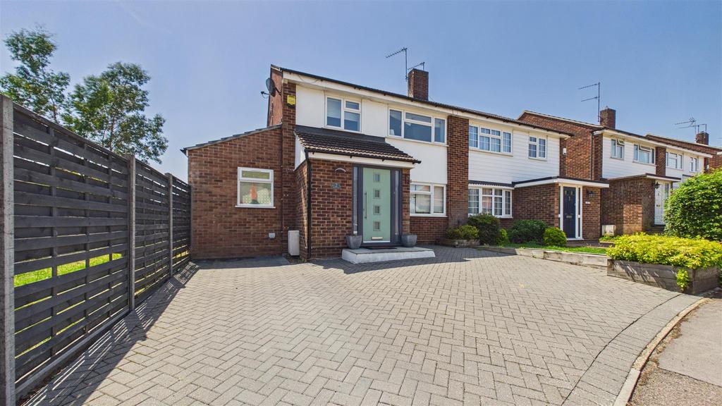 Semi-detached house exterior, driveway