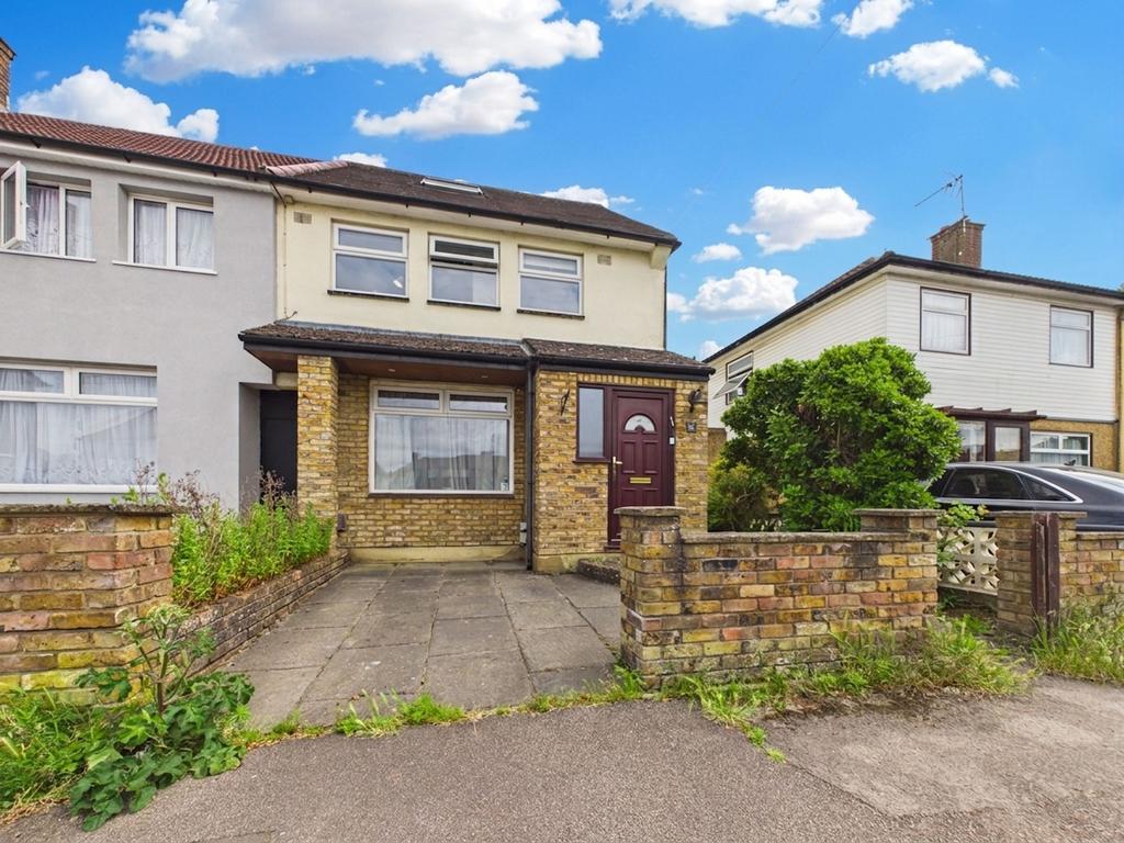 Semi-detached house exterior, driveway