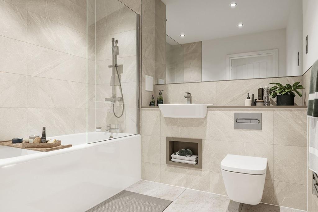 Contemporary bathroom finished in the Light &amp;...