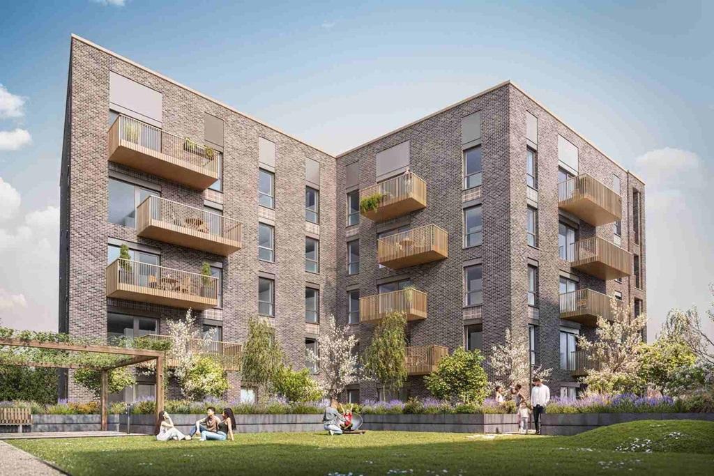 Landscaped residents'  communal garden looking...