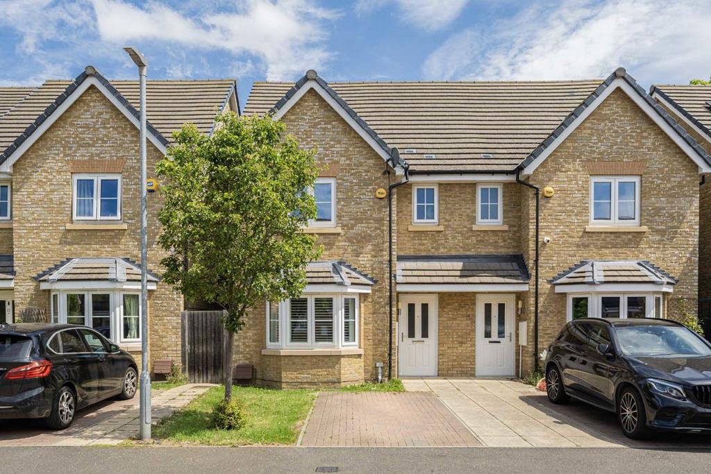 Terraced house exterior, parking