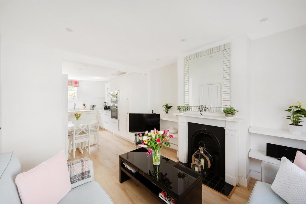 Living room, fireplace