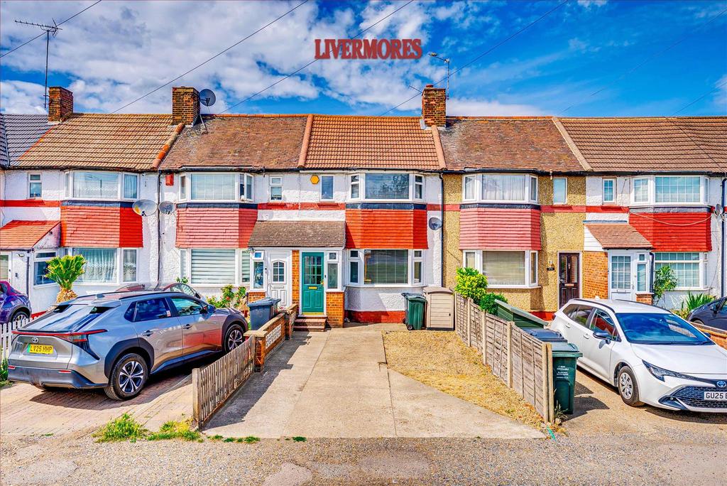 Terraced house exterior, parking