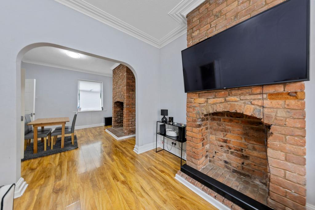 Living room, fireplace