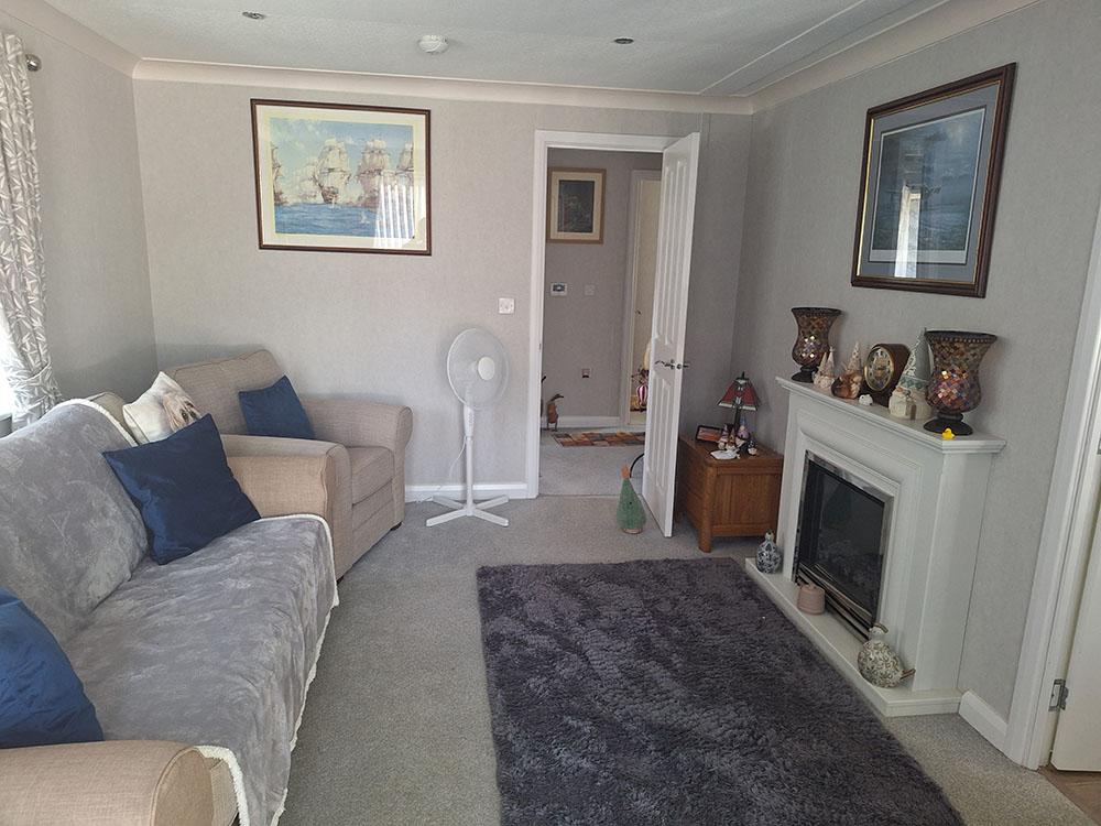 Living room, fireplace