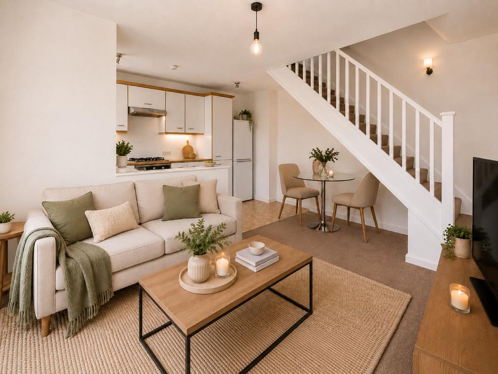 Open-plan living area, open plan living