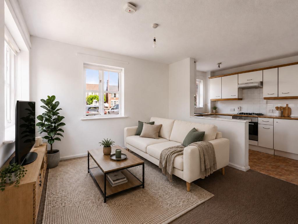 Open-plan living area, open plan living