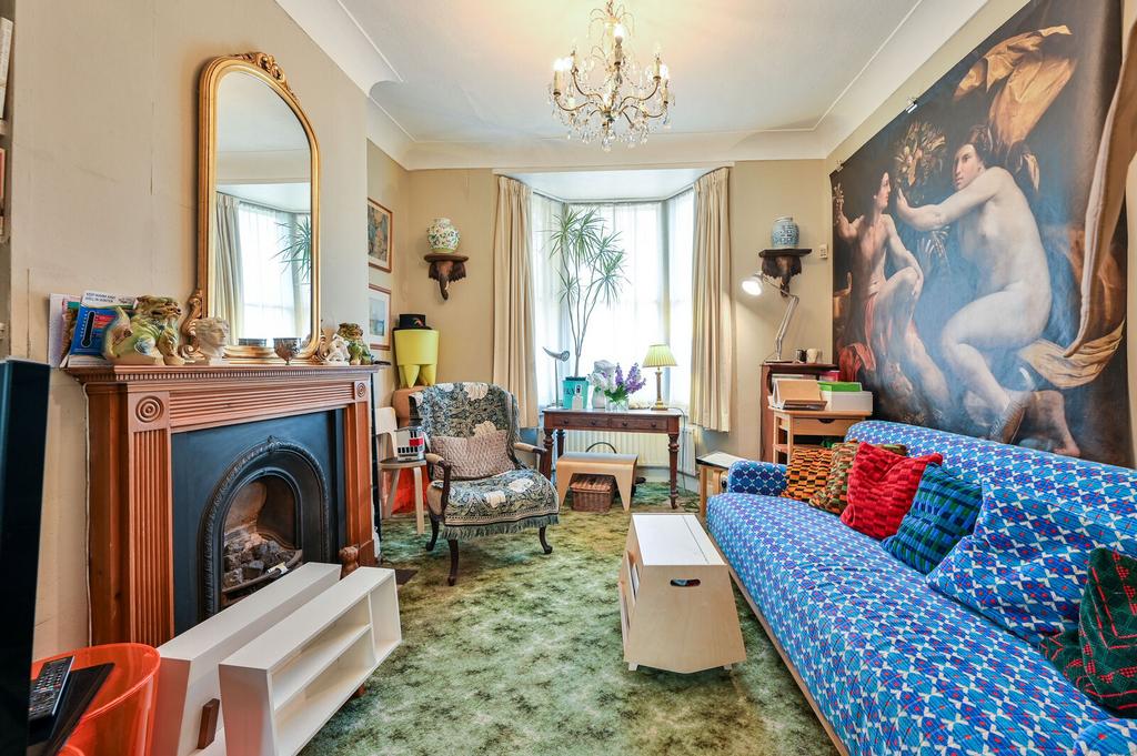 Living room, fireplace