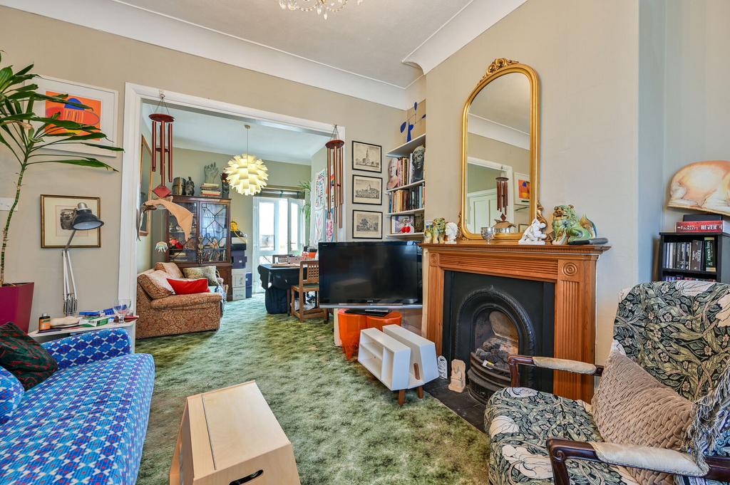 Living room, fireplace