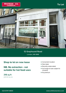 Retail property (high street) to rent, 12 Greyhound Rd London W6 8NX