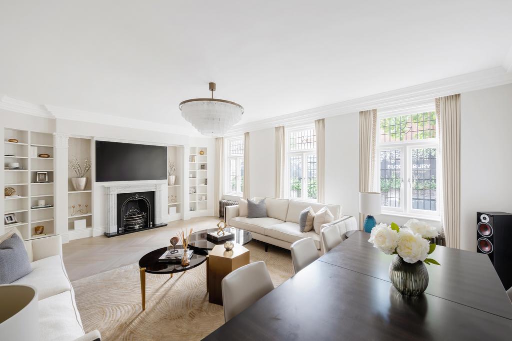 Living room, fireplace