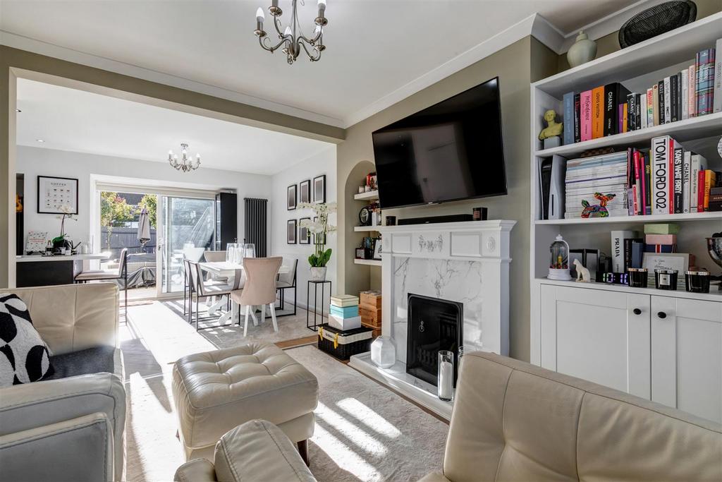 Living room, fireplace