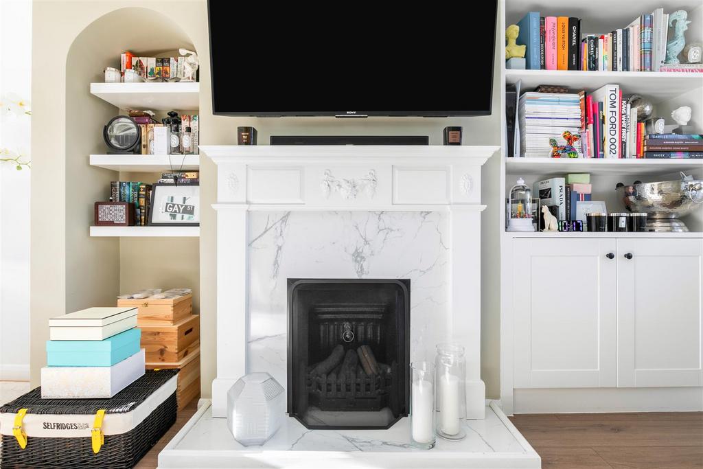 Living room, fireplace