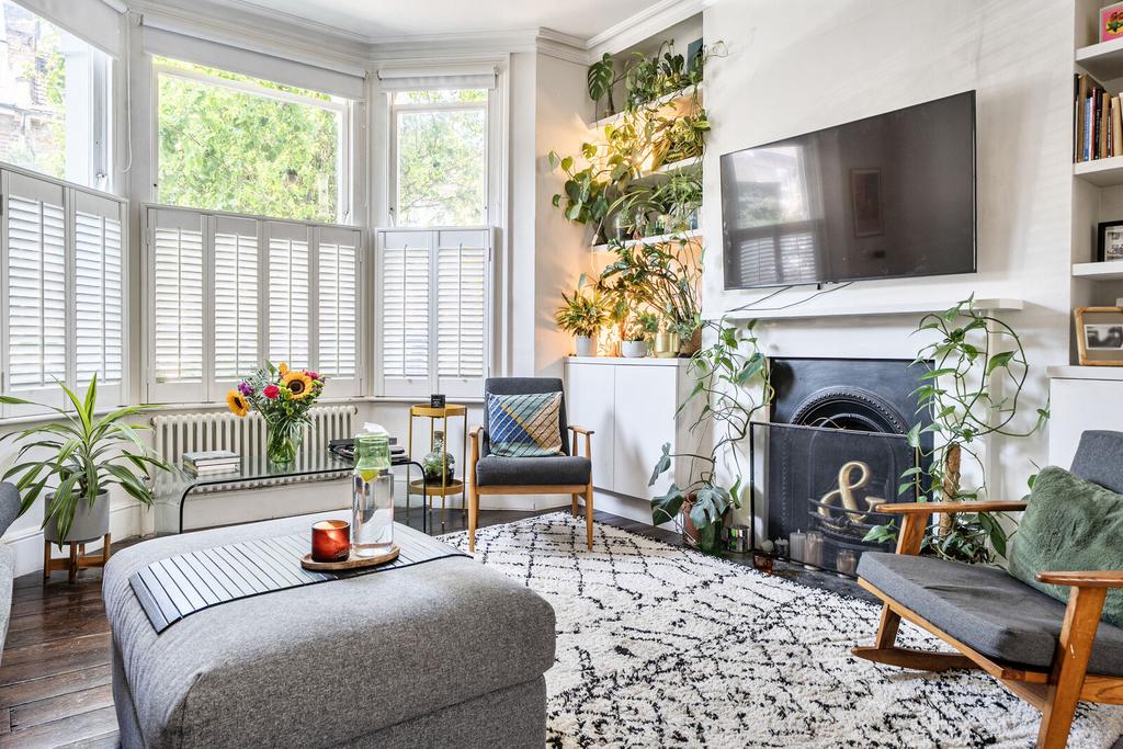 Living room, fireplace