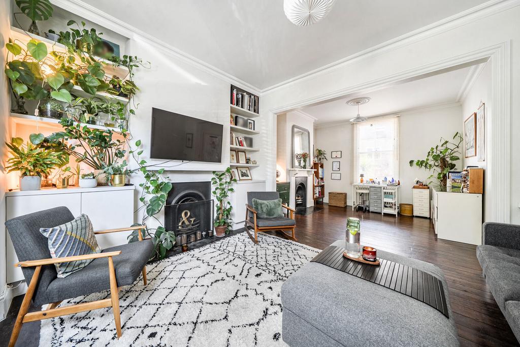 Open-plan living area, open plan living, fireplace