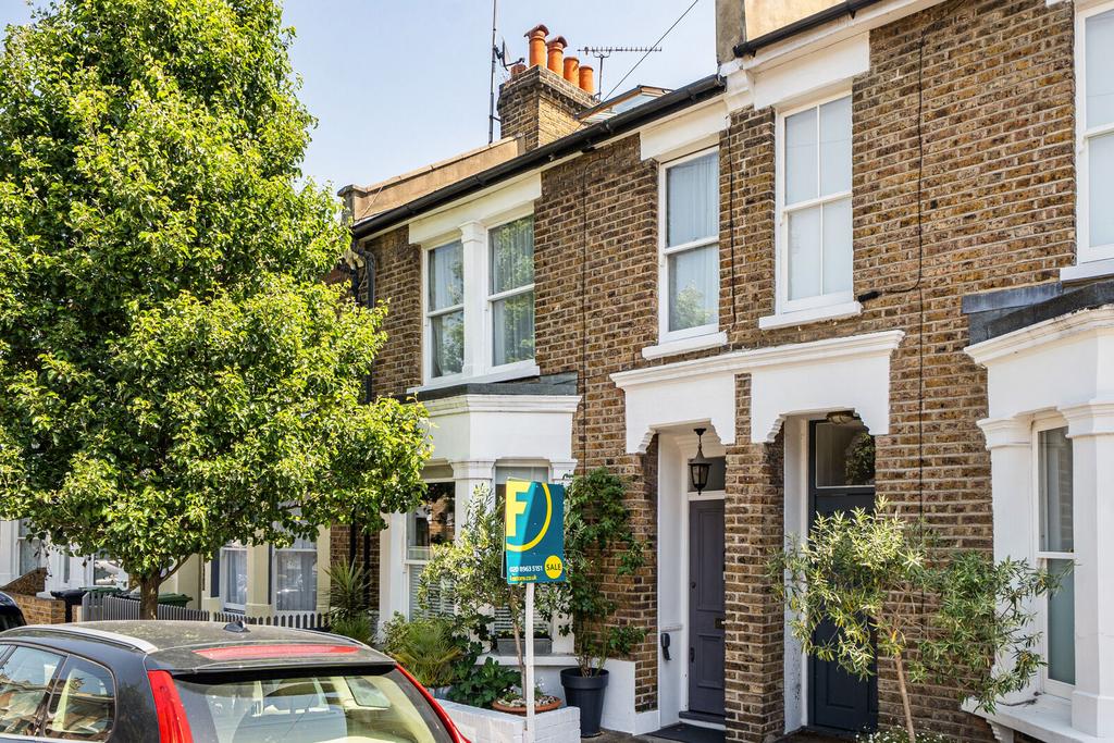 Terraced house exterior, parking