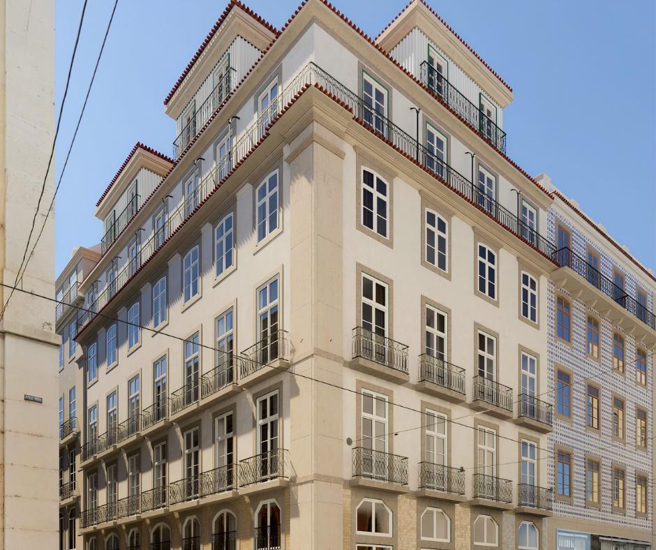 Apartment building facade, block of apartments
