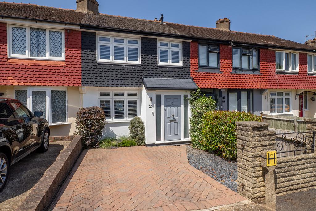Terraced house exterior, parking