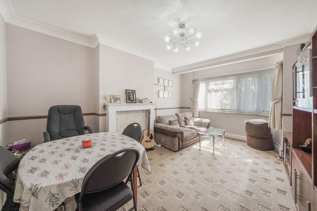 Open-plan living area, fireplace