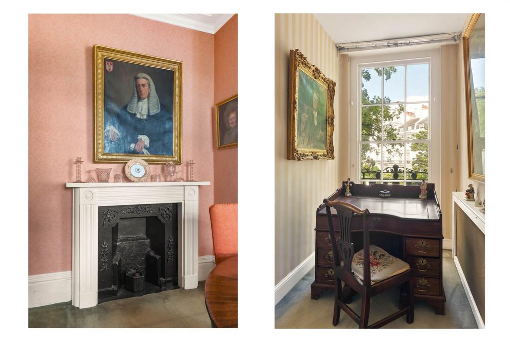 Study, fireplace