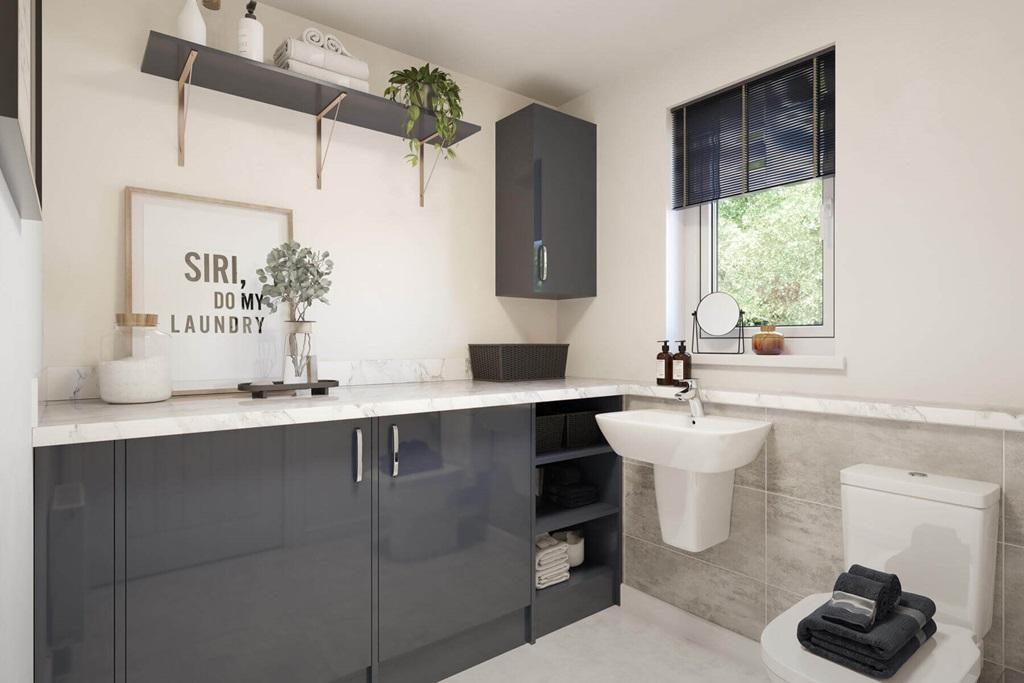 Convenient downstairs toilet with utility space