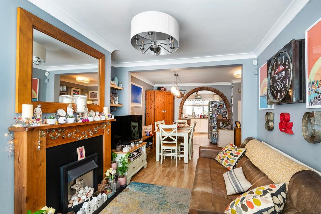 Living room, fireplace