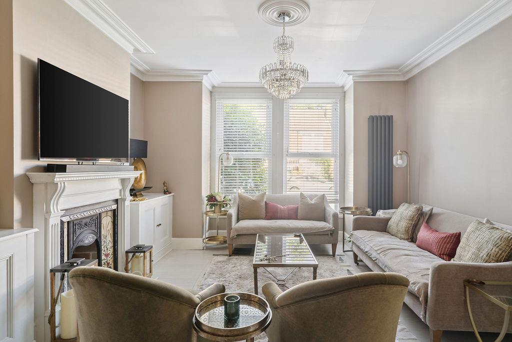Living room, fireplace