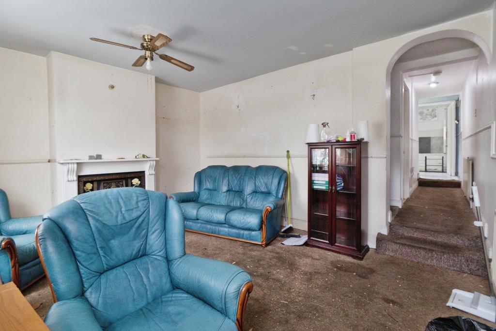 Living room, fireplace