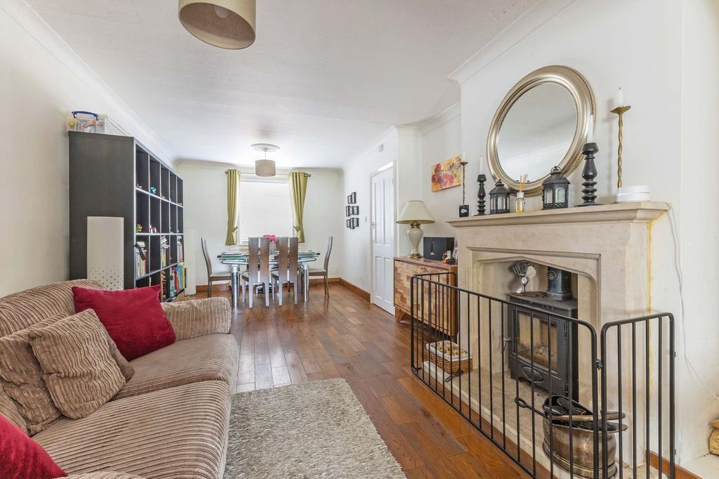 Living room, fireplace