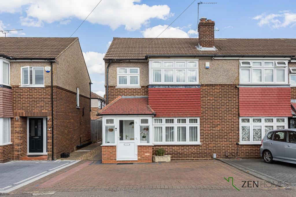 Semi-detached house exterior, driveway