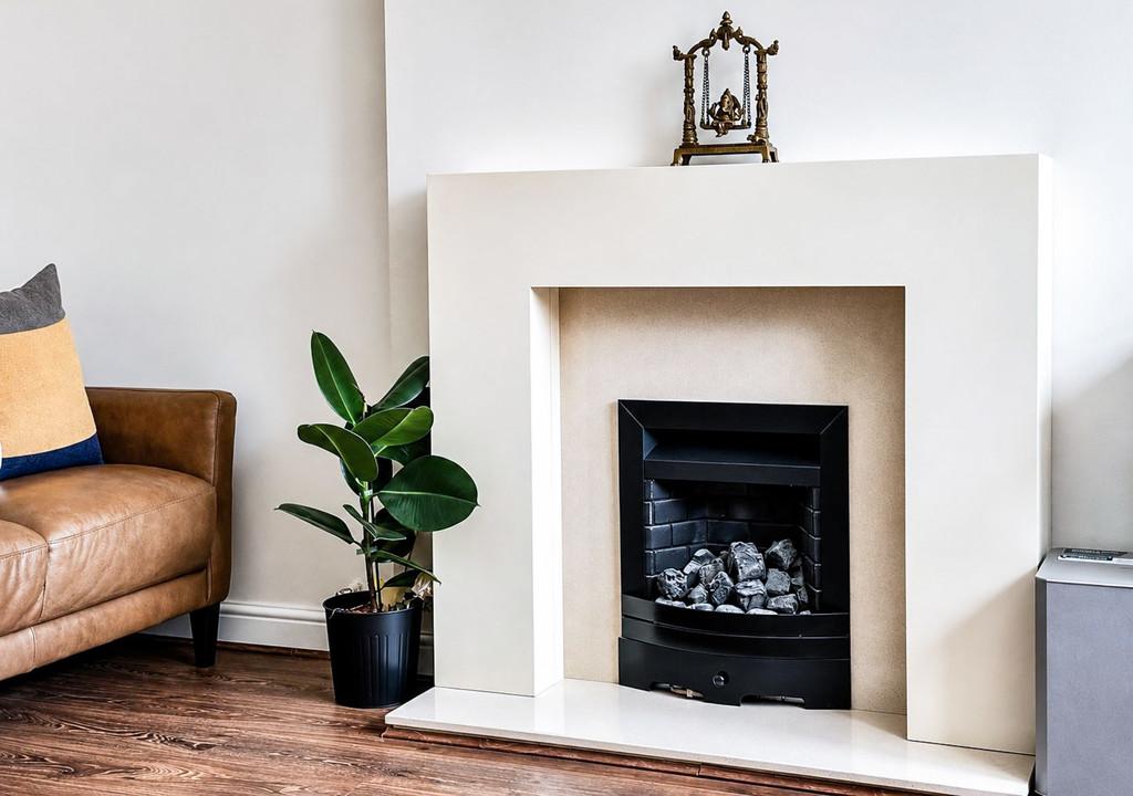 Living room, fireplace
