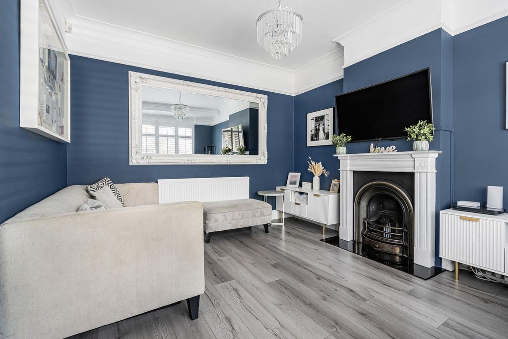 Living room, fireplace