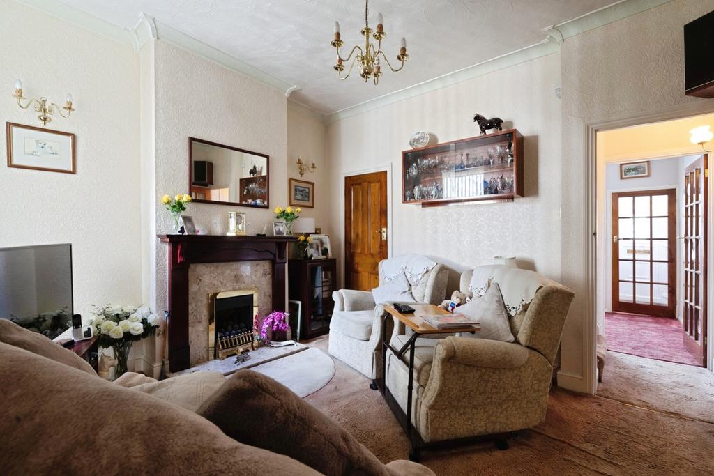 Living room, fireplace