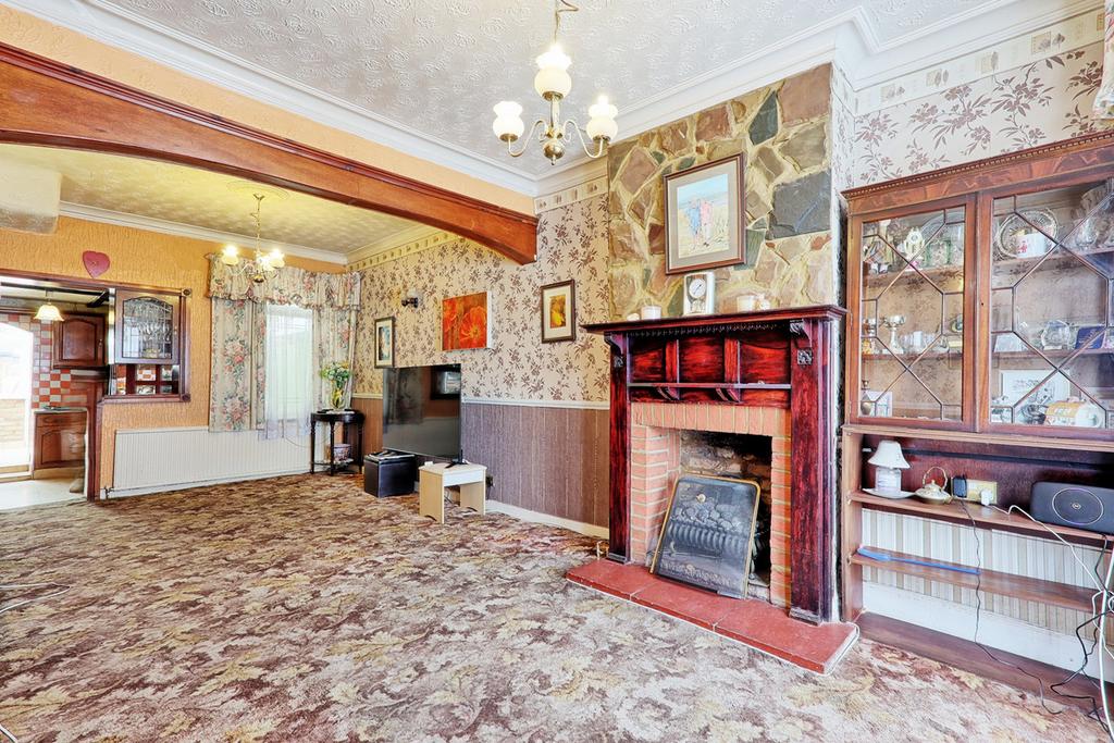 Living room, fireplace