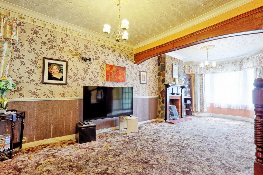 Living room, fireplace
